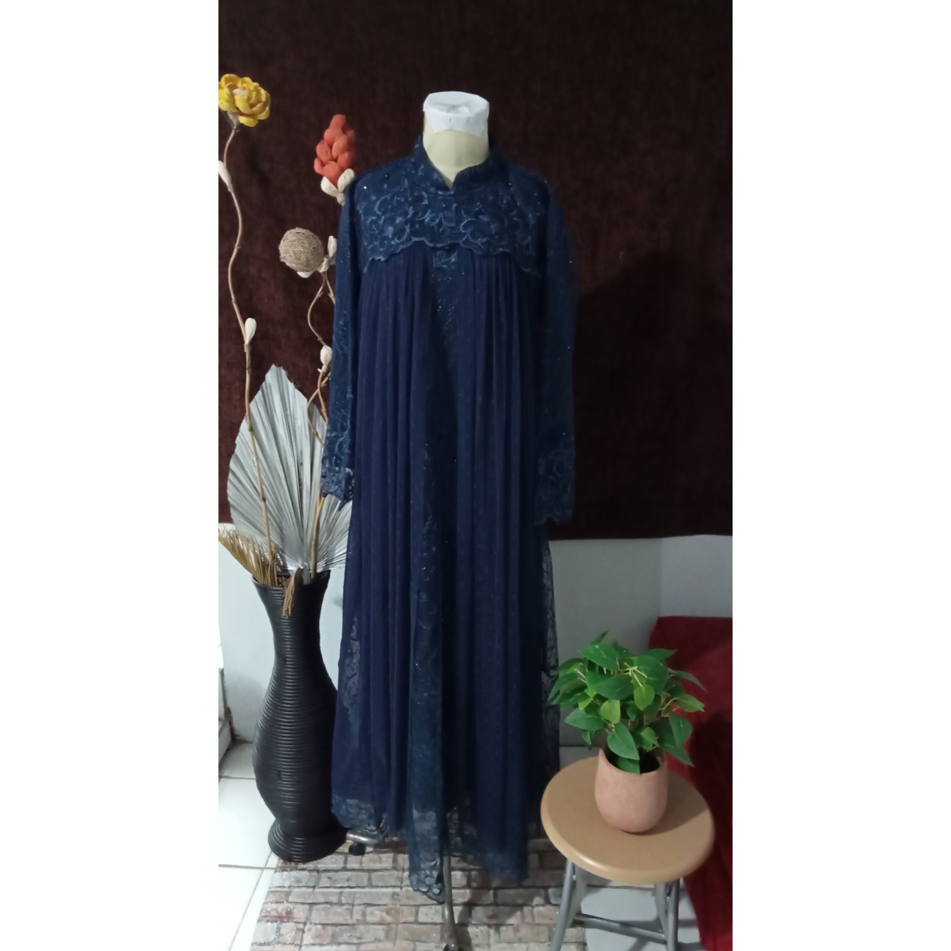 Gamis Brukat Full with Mask