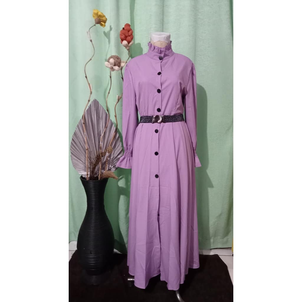 Longdress kancing warna